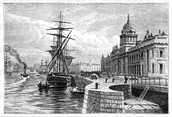 The Custom House, Dublin, Ireland, 1900.Artist: T Hart