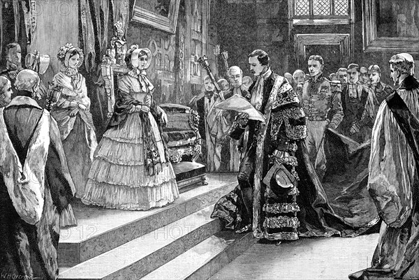 Presentation to the Queen, c1850s, (1900). Artist: William Heysham Overend