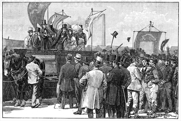 The Chartist Demonstration on Kennington Common, 1848, (1900).Artist: William Barnes Wollen