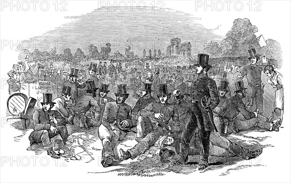 Chartist Agitation, the Police Force on Bonner's Fields, 1848, (1900). Artist: Unknown