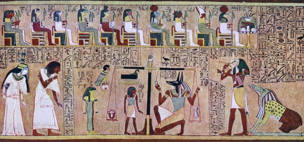 Scene from the Book of the Dead of Any, Egyptian, c1275 BC, (c1900-1920). Artist: Unknown