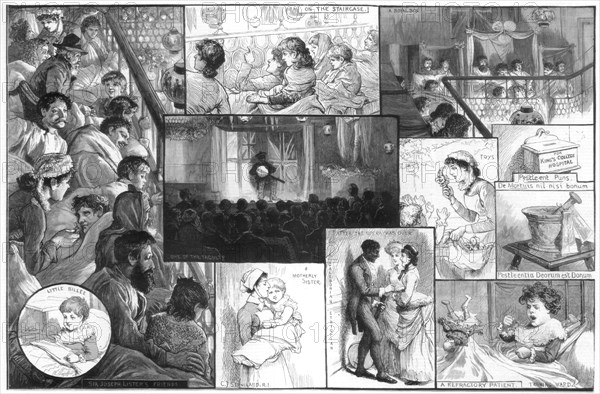 An entertainment at King's College Hospital, 1885.Artist: Charles Joseph Staniland