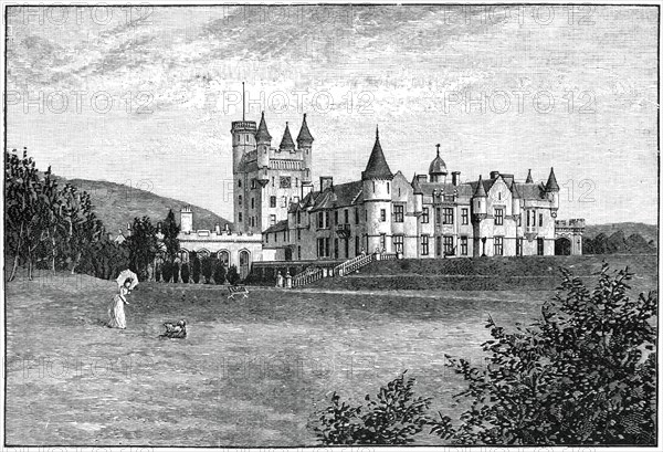 Balmoral Castle from the north-west, Aberdeenshire, Scotland, 1900.Artist: GW Wilson and Company