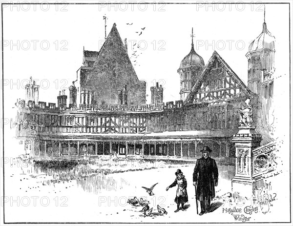 Horseshoe Cloisters, Windsor Castle, 1900. Artist: Unknown