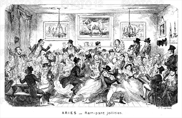 'Aries - Ram-pant jollities', 19th century.Artist: George Cruikshank