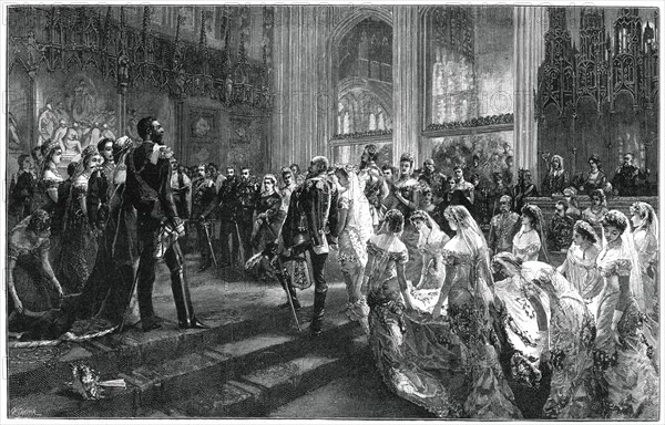 Marriage of the Duke and Duchess of Connaught, 13 March 1879, (1900).Artist: Sydney Prior Hall