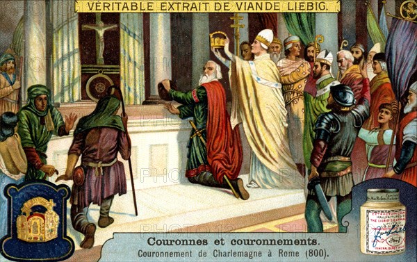 The Crowning of Charlemagne in Rome 800, (c1900). Artist: Unknown