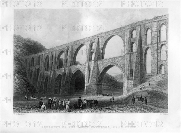 'Aqueduct of the Greek Emperors, near Pyrgo', Turkey, 1886.Artist: R Wallis