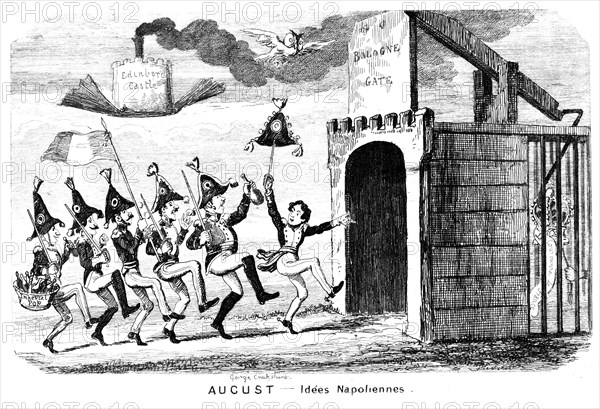 'August - Idees Napoliennes', 19th century.Artist: George Cruikshank