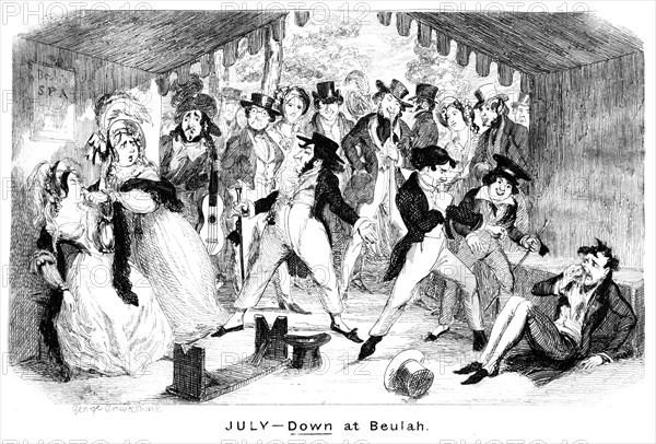 'July - Down at Beulah', c1840s.Artist: George Cruikshank