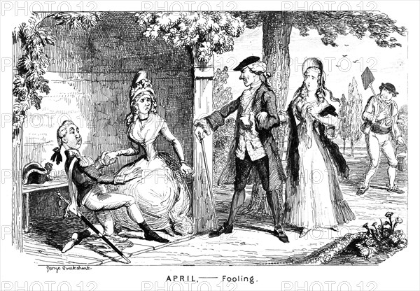 'April - Fooling', c1839.Artist: George Cruikshank