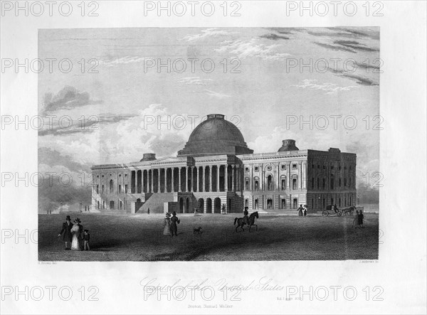 Capitol of the United States, Washington DC, 1855.Artist: J Andrews