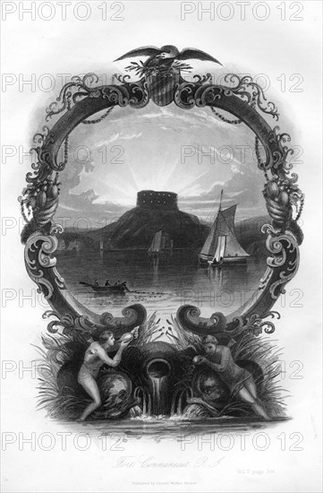 Fort Connanicut, Rhode Island, 1855. Artist: Unknown