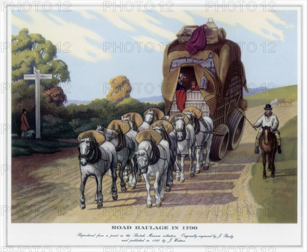 'Road Haulage in 1790', (1820).Artist: J Baily
