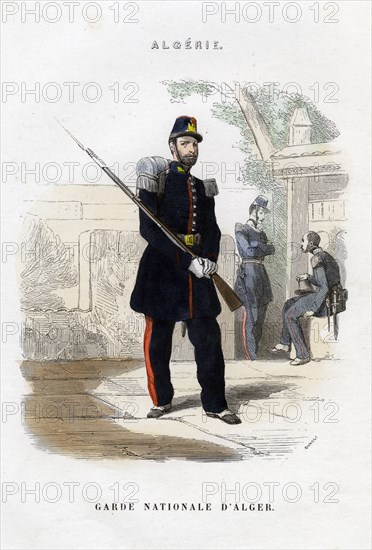 Algerian National Guard; French Army in Algeria. Artist: Dumont