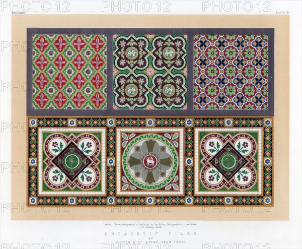 'Encaustic Tiles', 19th century.Artist: John Burley Waring