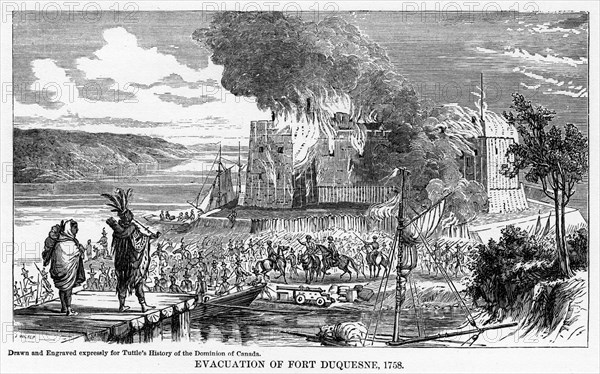 'Evacuation of Fort Duquesne, 1758', (1877). Artist: Unknown