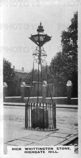 Dick Whittington Stone, Highgate Hill, London, c1920s. Artist: Unknown