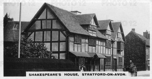 Shakespeare's house, Stratford-on-Avon, Warwickshire, c1920s. Artist: Unknown