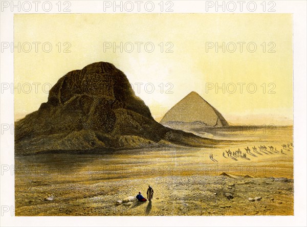 Brick Pyramids of Dashur, Egypt, c1870.Artist: W Dickens