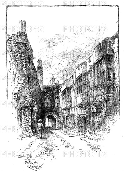View from the Quadrangle, Windsor Castle, c1888. Artist: Unknown