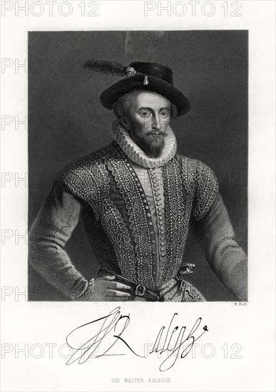 Sir Walter Raleigh, 19th century. Artist: W Holl