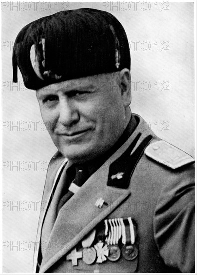 Benito Mussolini, Italian fascist dictator, 20th century. Artist: Mussolini Artist: Unknown