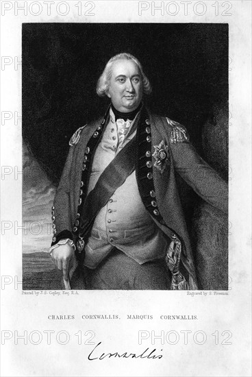 Charles Cornwallis (1738-1805), 1st Marquess Cornwallis, 1839.Artist: S Freeman