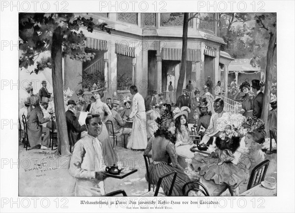 Javanese coffee house, Trocadero, Paris World Exposition, 1889, (1900).Artist: Ewald Thiel