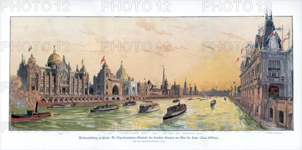 Quai d?Orsay, Paris World Exposition, 1889, (1900). Artist: Unknown