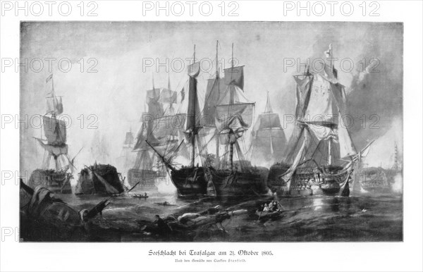 Battle of Trafalgar, 21 October 1805 (1900). Artist: Unknown