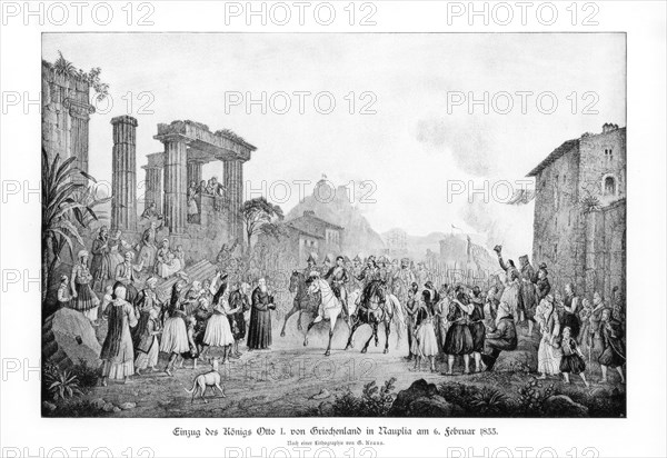 Otto I, King of Greece, landing in Nauplia, 6 February 1833 (1900). Artist: Unknown