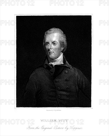 William Pitt the Younger, British politician, 19th century.Artist: James Posselwhite