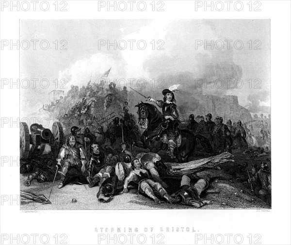 Storming of Bristol, 1640s, (c1860).Artist: JC Varrall