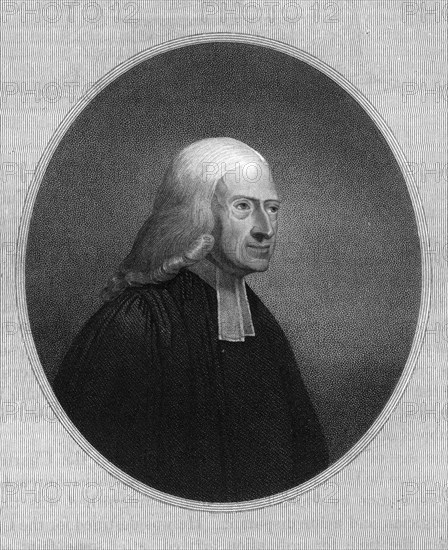 John Wesley, 18th century English non-conformist preacher, (1836).Artist: James Posselwhite