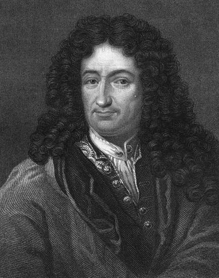 Gottfried Wilhelm von Leibniz, German philosopher and mathematician, (1836).Artist: B Holl