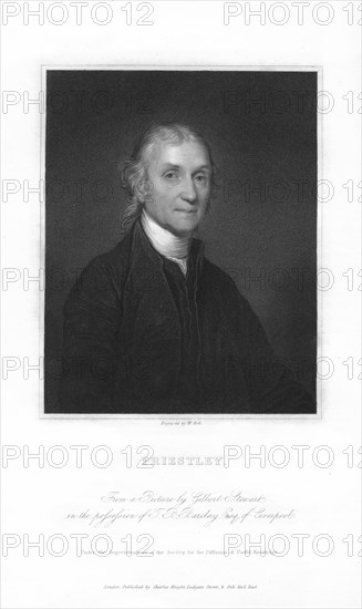 Joseph Priestley, English chemist and Presbyterian minister, (1836).Artist: W Holl