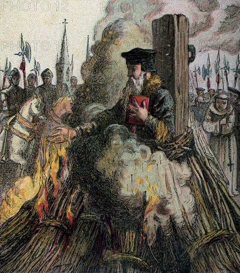'The Burning Of Cranmer', 1556, (c1850). Artist: Unknown