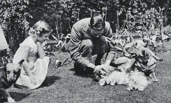 King George VI and Princess Margaret Rose, 1937.Artist: Michael Chance