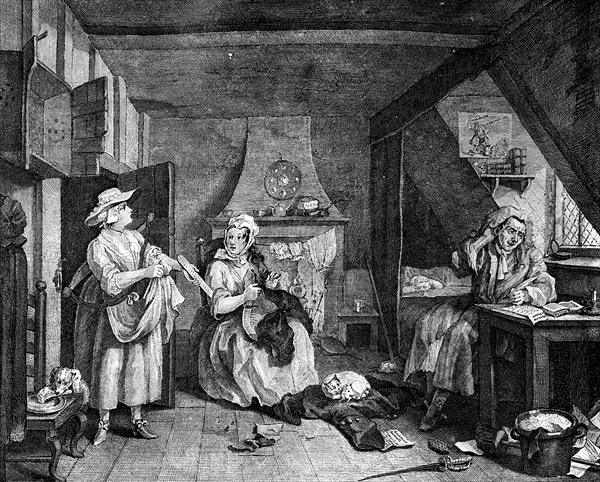 'The Distrest Poet', 1740. Artist: William Hogarth