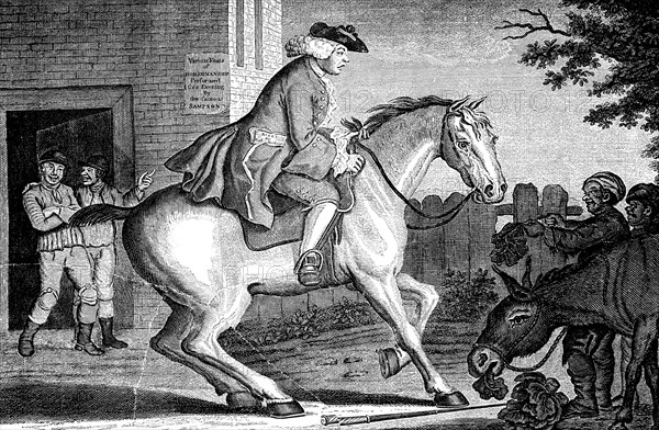 'The Taylor riding to Brentford', 1768.Artist: TS Stayner
