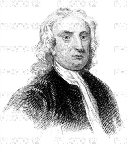 Sir Isaac Newton, English physicist, mathematician and astronomer, (c1850) Artist: Unknown