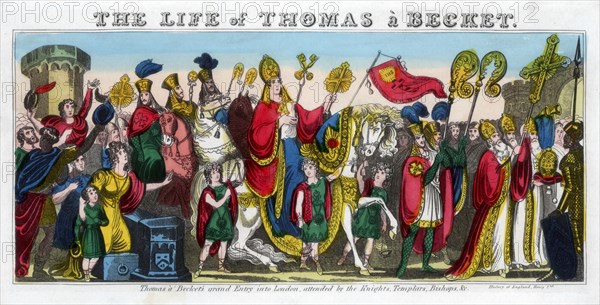 'Thomas à Becket's grand Entry into London...'. 12th century, (19th century). Artist: Unknown