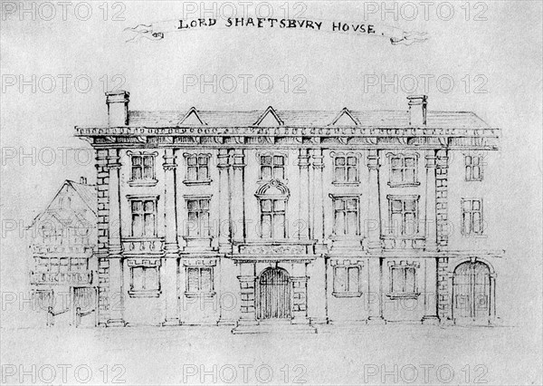 Lord Shaftbury House, Aldersgate Street, 1908. Artist: Unknown