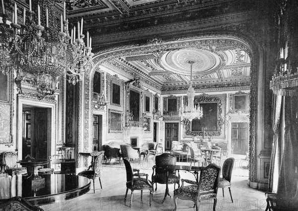 The ballroom, Devonshire House, 1908.Artist: J Russell & Sons