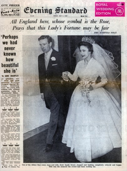 Princess Margaret marries Antony Armstrong-Jones, 6 May 1960. Artist: Unknown