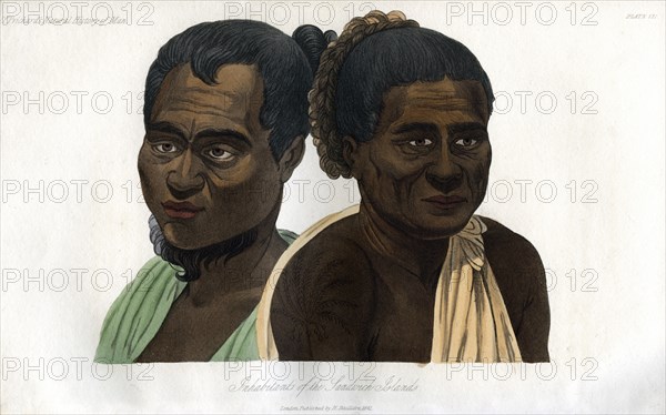 'Inhabitants of the Sandwich Islands', 1848. Artist: Unknown