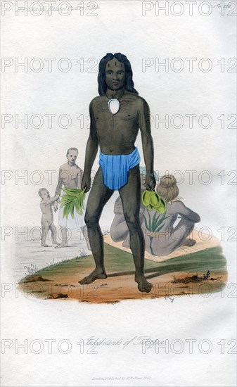 'Inhabitants of Tikopia', 1848. Artist: Unknown