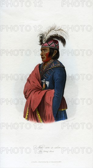 'Not-een-a-akm, The Strong Wind', the interpreter, 1848. Artist: Harris