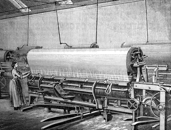 Net loom in the Stuart's factory, c1880. Artist: Unknown